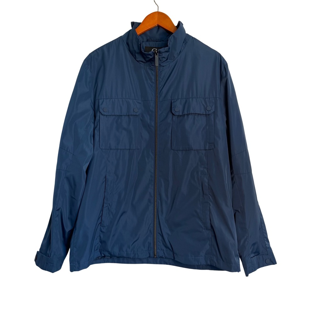 Grafton Full Zip Lightweight Windbreaker Jacket Blue Mens Large Casual